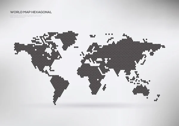 Carte du monde des formes hexagonales Graphismes Vectoriels