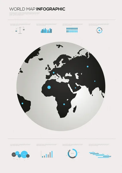 Kaart van de wereld voor de Infographic Rechtenvrije Stockvectors