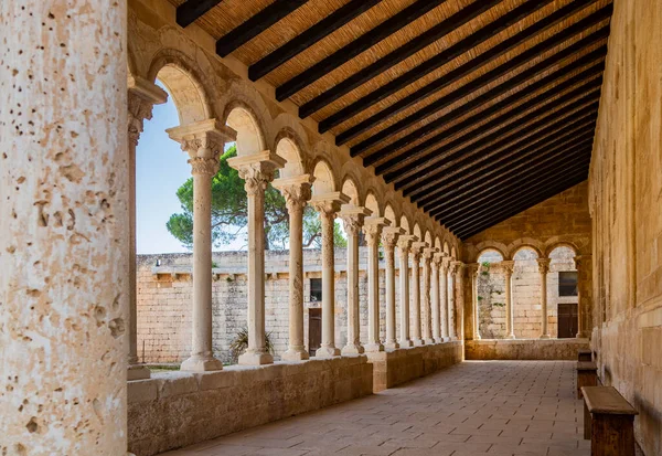 Agosto 2021 Abbazia Santa Maria Cerrate Puglia Salento Lecce Portico — Foto Stock