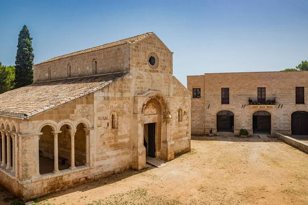 Agosto 2021 Abadía Santa Maria Cerrate Puglia Salento Lecce Antigua — Foto de Stock