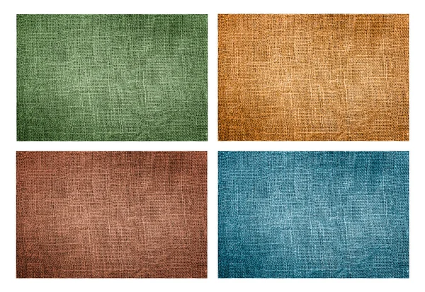 Set of four natural canvas textures — Stock Photo, Image