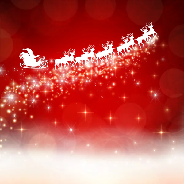 Vektorillustration des Weihnachtsmannes beim Schlittenfahren — Stockfoto