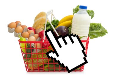 grocery shopping over the Internet clipart