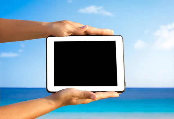 Digitales Tablet, Urlaubskonzept — Stockfoto