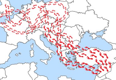 Geçiş, ayak izi harita harita