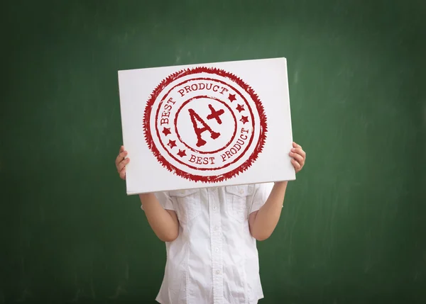 Schüler zeigt seine Note — Stockfoto