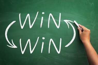 Tebeşir çizim - kazan kazan kavramı