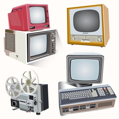 old fashion vector television clipart