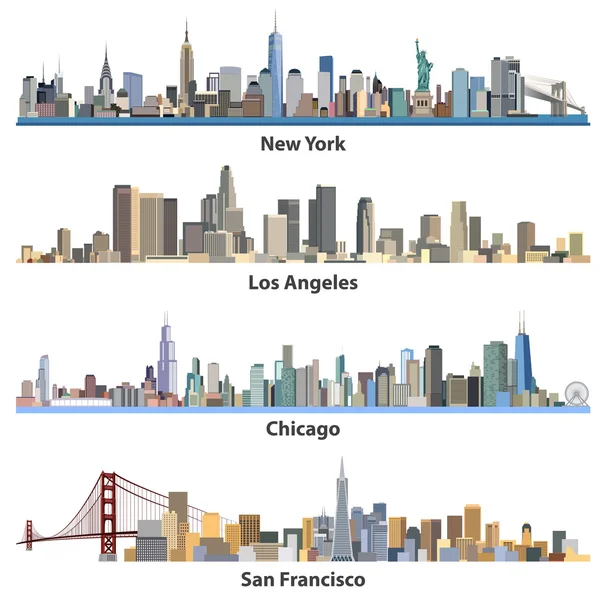 抽象的美国城市插图一套 — 图库矢量图片