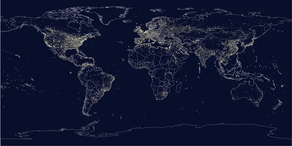 Cidade da Terra ilumina mapa político —  Vetores de Stock