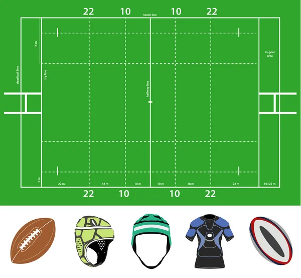 rugby field and stuff vector set