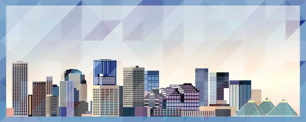 Edmonton Panorama Vektor Barevný Plakát Krásné Trojúhelníkové Textury Pozadí — Stockový vektor