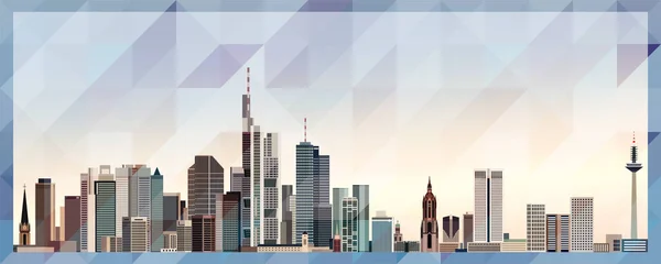 Frankfurt Main Skyline Vektor Buntes Plakat Auf Schönem Dreieckigen Hintergrund — Stockvektor