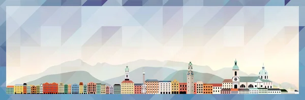 Innsbruck Panorama Vektor Barevné Plakát Krásné Trojúhelníkové Textury Pozadí — Stockový vektor