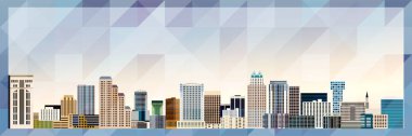 Orlando Skyline vektör renkli poster güzel üçgen doku arka planı
