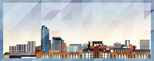 Cartel Colorido Southampton Skyline Vector Sobre Hermoso Fondo Textura Triangular — Vector de stock