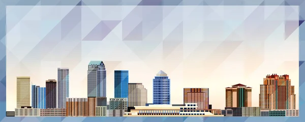 Tampa Panorama Vektor Barevný Plakát Krásné Trojúhelníkové Textury Pozadí — Stockový vektor