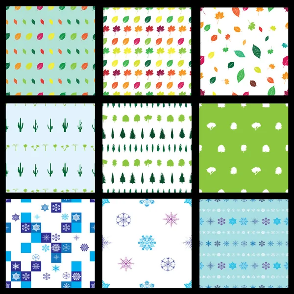 Seamless nature patterns — Stock Vector
