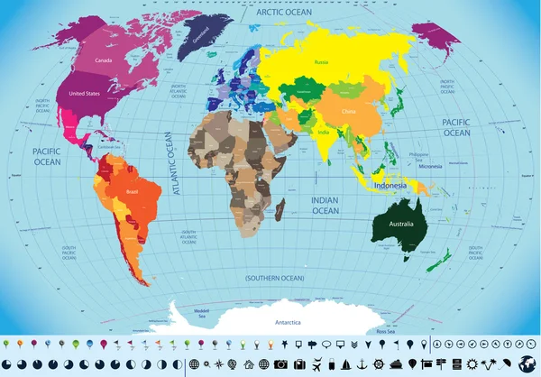 世界の地図 — ストックベクタ