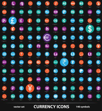 Currency icons clipart