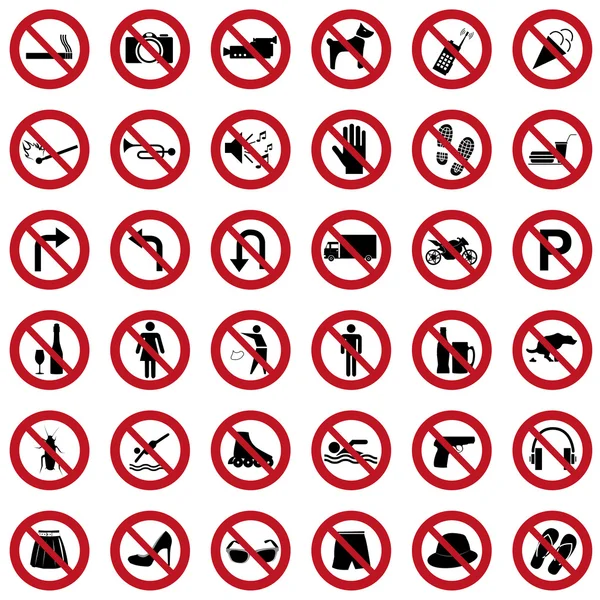 Prohibiton icons — Stock Vector