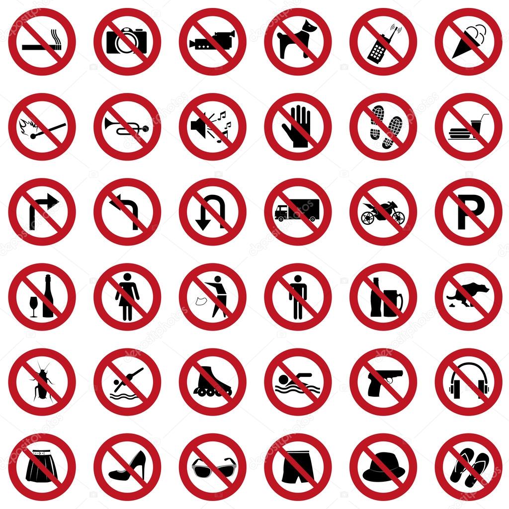 Prohibiton icons