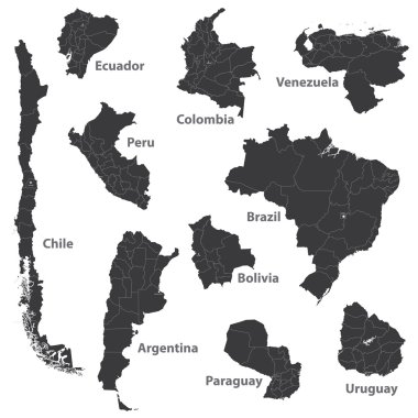 vector maps of south american countries