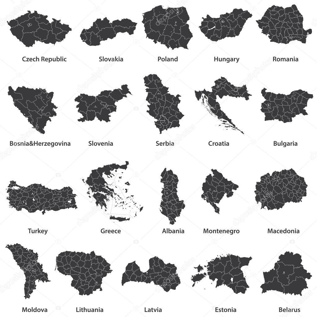 vector maps of european countries