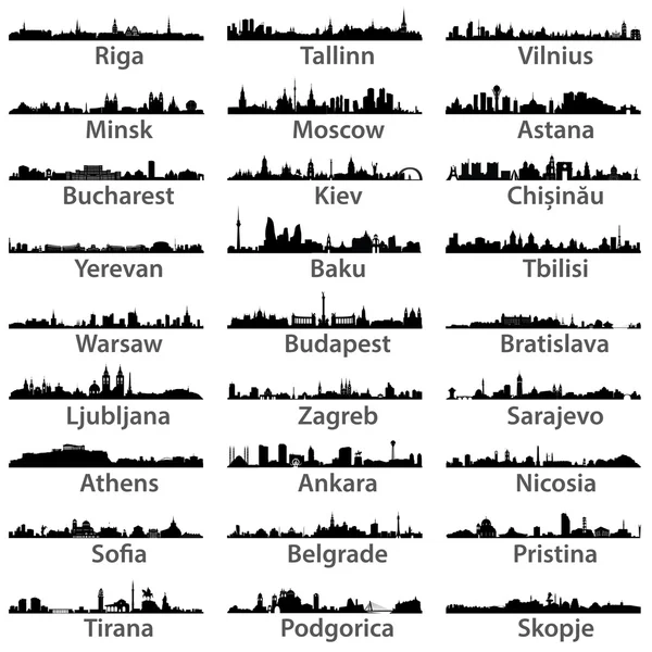 Europa del Este ciudades — Archivo Imágenes Vectoriales