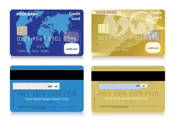 Creditcards voorbeelden vector illustratie — Stockvector