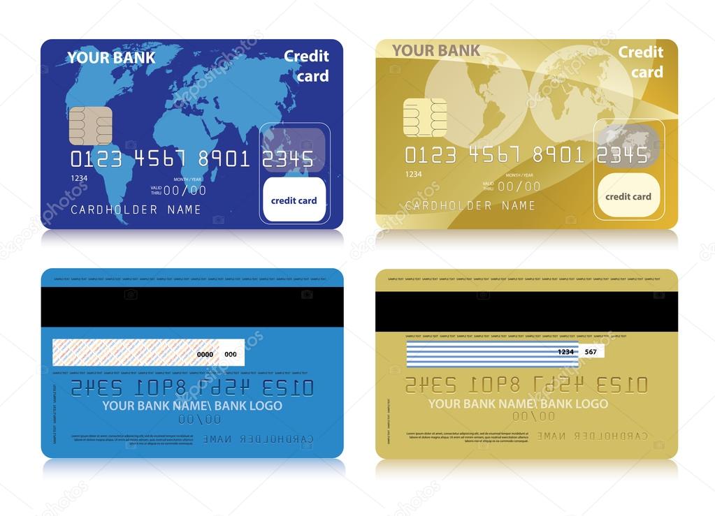 credit cards samples vector illustration