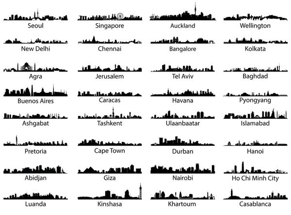 Conjunto de vetores de skylines da cidade mundial Gráficos Vetores