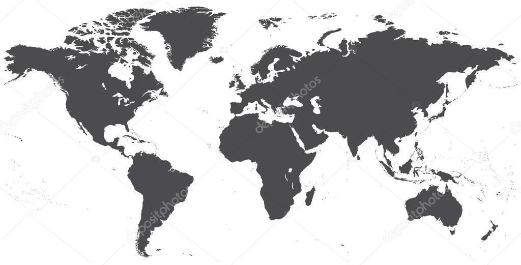 vector silhouette of the world map