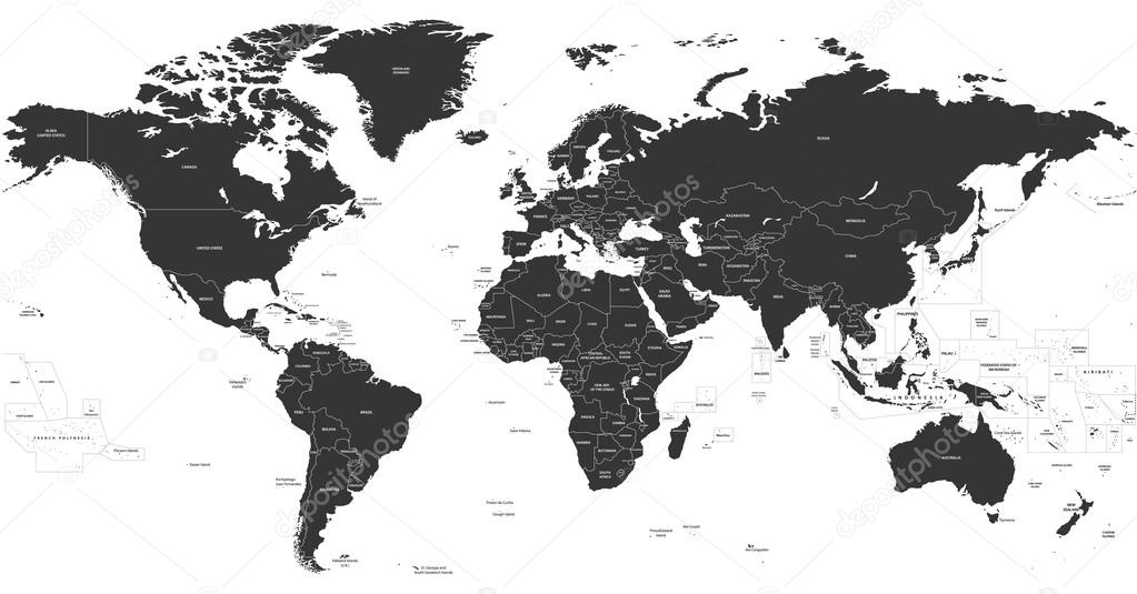 矢量政治黑暗的灰色世界地图图库矢量图©Jktu_21 83759138