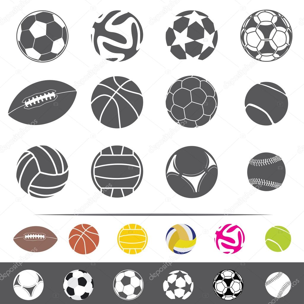 sportive isolated balls vector set