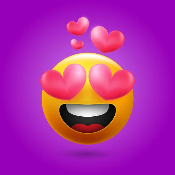 Emoji Amoroso Sonriente Para Las Redes Sociales — Archivo Imágenes Vectoriales