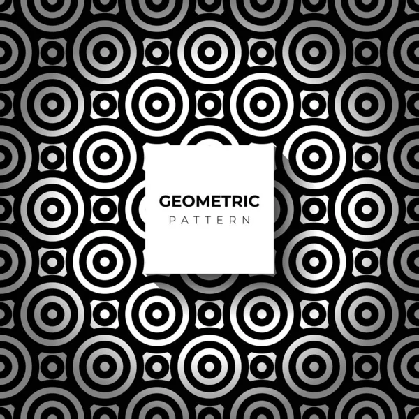 Modèle Ligne Géométrique Cercle Abstrait Ligne Noire Sans Couture — Image vectorielle