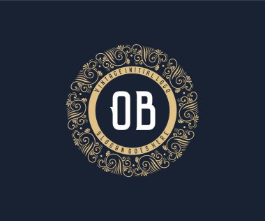 Kadın doğum uzmanı antika, Victoria dönemi lüks kaligrafik amblem amblemi süslemeli..