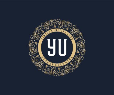 Süslü çerçeveli antik Viktorya dönemi kaligrafik amblemi..