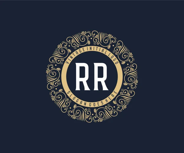 Antique Retro Luxury Victorian Calligraphic Emblem Logo Ornamental Frame — Stock Vector