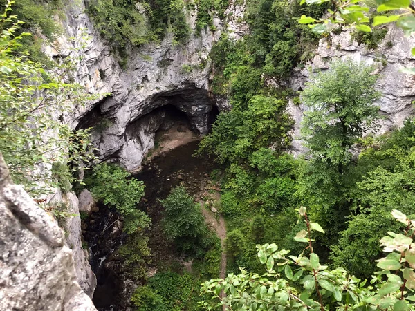 Leito Rio Rak Com Cânion Pedras Calcário Cerknica Parque Regional — Fotografia de Stock