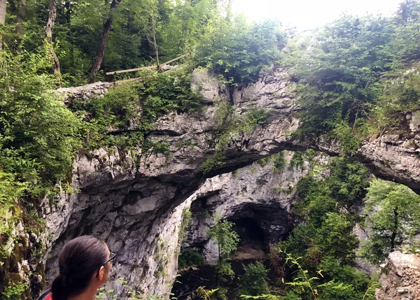 Kleine Naturbrücke Tal Des Flusses Rak Oder Mali Naravni Most — Stockfoto