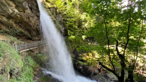 Giessbach Vízesés Brienz Felett Giessbach Természetparkban Brienz Berni Kanton Svájc — Stock videók