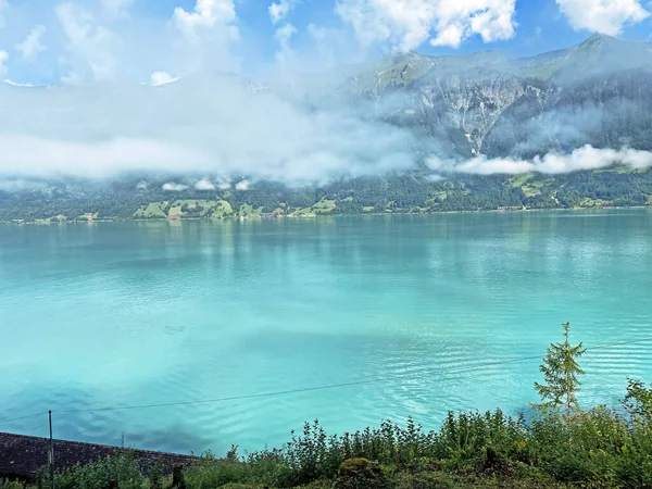 Morning Fog Low Clouds Lake Brienz Canton Bern Switzerland Morgennebel — Stock Photo, Image