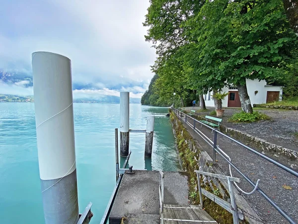 Giessbach See Boat Terminal Lake Brienz Canton Bern Switzerland Schiffsstation —  Fotos de Stock