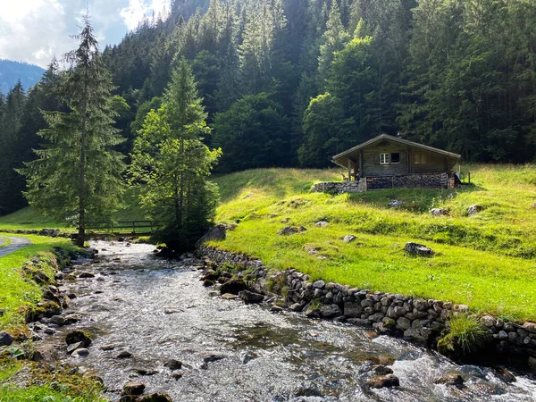 Arroyo Giessbach Sobre Lago Brienz Brienzersee Parque Natural Del Mismo — Foto de Stock