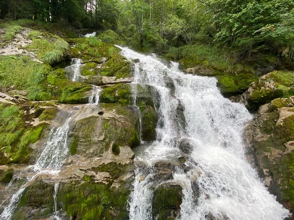 Cascate Giessbach Nell Omonimo Parco Naturale Sul Lago Brienz Giessbachfalle — Foto Stock