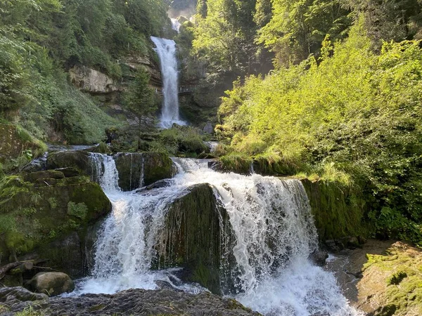 Cascate Giessbach Nell Omonimo Parco Naturale Sul Lago Brienz Giessbachfalle — Foto Stock