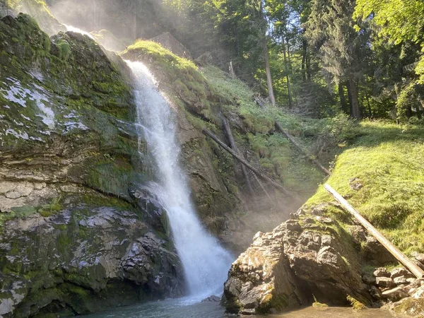Giessbach Falls Parque Natural Del Mismo Nombre Sobre Lago Brienz — Foto de Stock