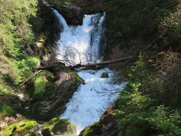 Vallen Van Giessbach Het Gelijknamige Natuurpark Het Brienzermeer Giessbachfalle Giessbachfaelle — Stockfoto